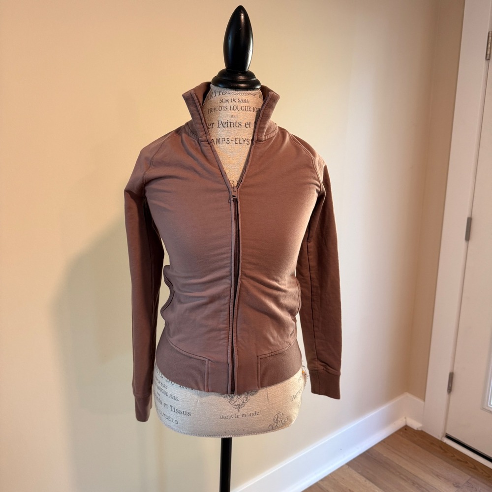 TNA (Aritzia) Women's Brown Full Zip Sweatshirt Size XS